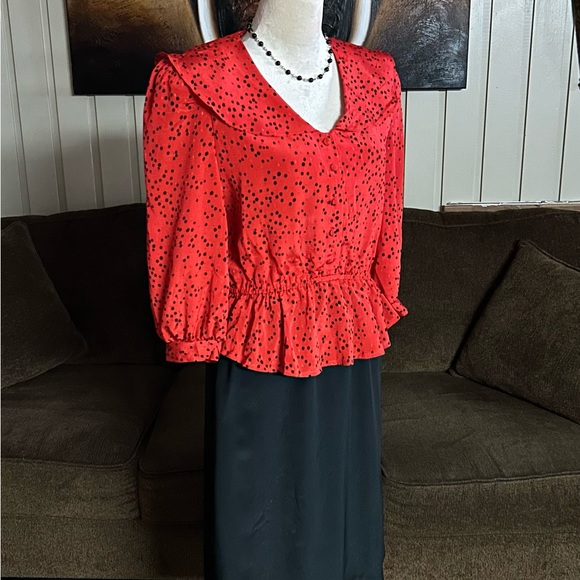 Candace by Ingrid •Vintage • Size 7/8 • Red/ Black • Polka Dot • Dress - Picture 7 of 11